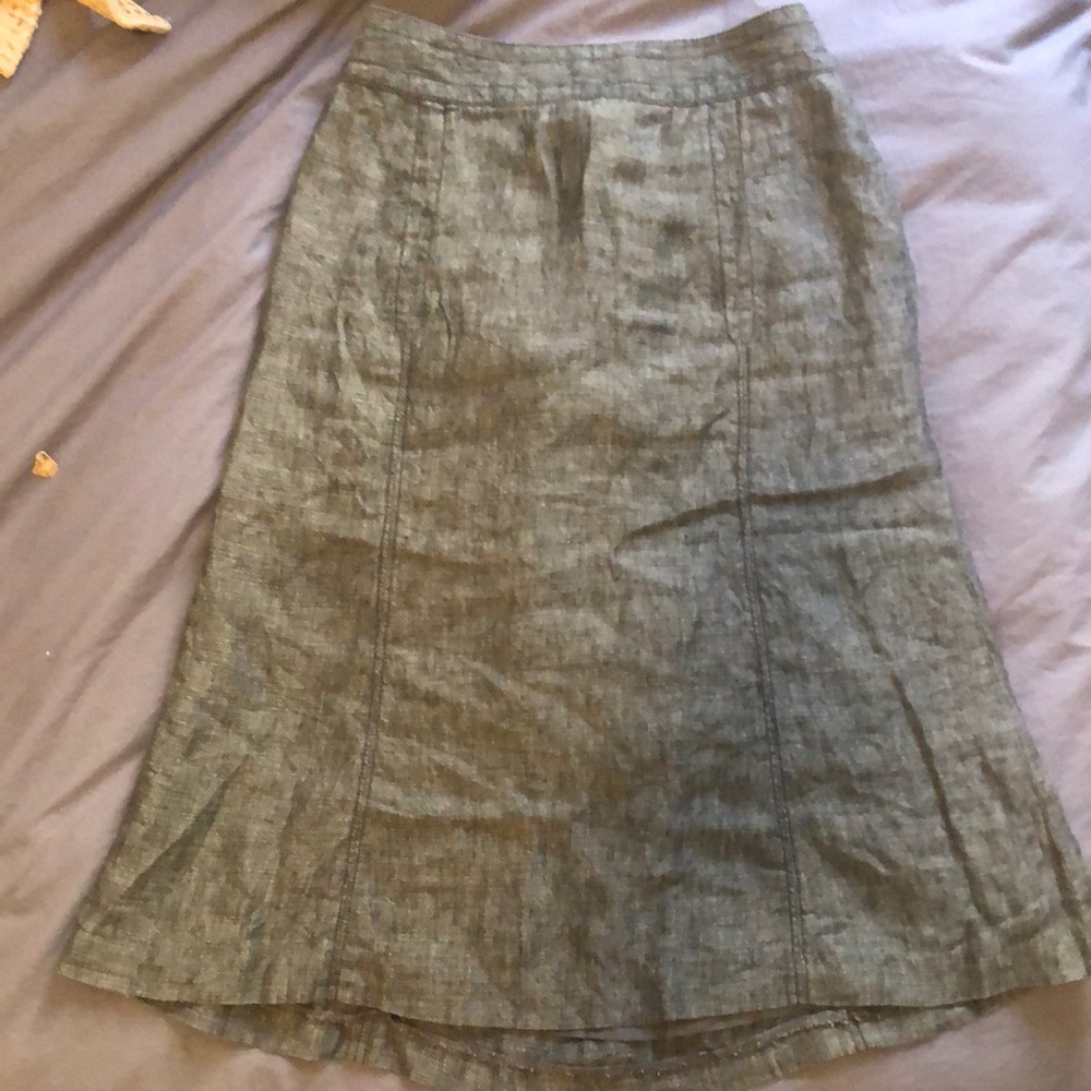 Dark gray J Crew A-Line skirt with ribbon tie in back, size 4